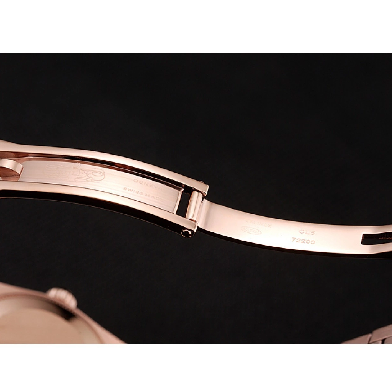 Aaa replica watch Case DateJust Swiss 1453977 Diamond Gold Gold Bracelet Rolex Dial Rose Rose 0724
